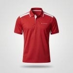 Áo polo đỏ phối vai trắng dùng cho đội ngũ công ty