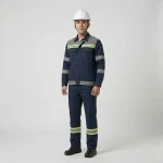 Bộ Quần Áo Bảo Hộ Phản Quang Dạ Quang Màu Xám Đậm