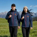 Áo Khoác Gió Thể Thao Kéo Khóa Đỏ Màu Xanh Navy