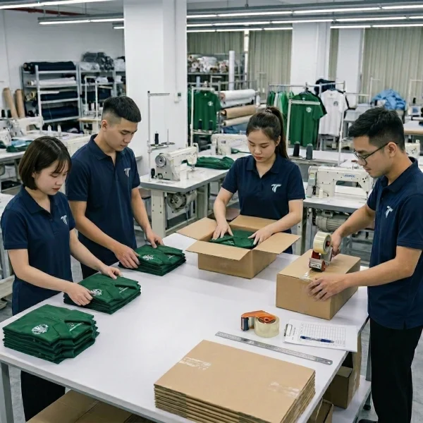 Công đoạn hoàn thiện và đóng gói đồng phục