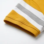 Áo Polo Đồng Phục Cổ Bẻ Kẻ Sọc Màu Vàng Mustard