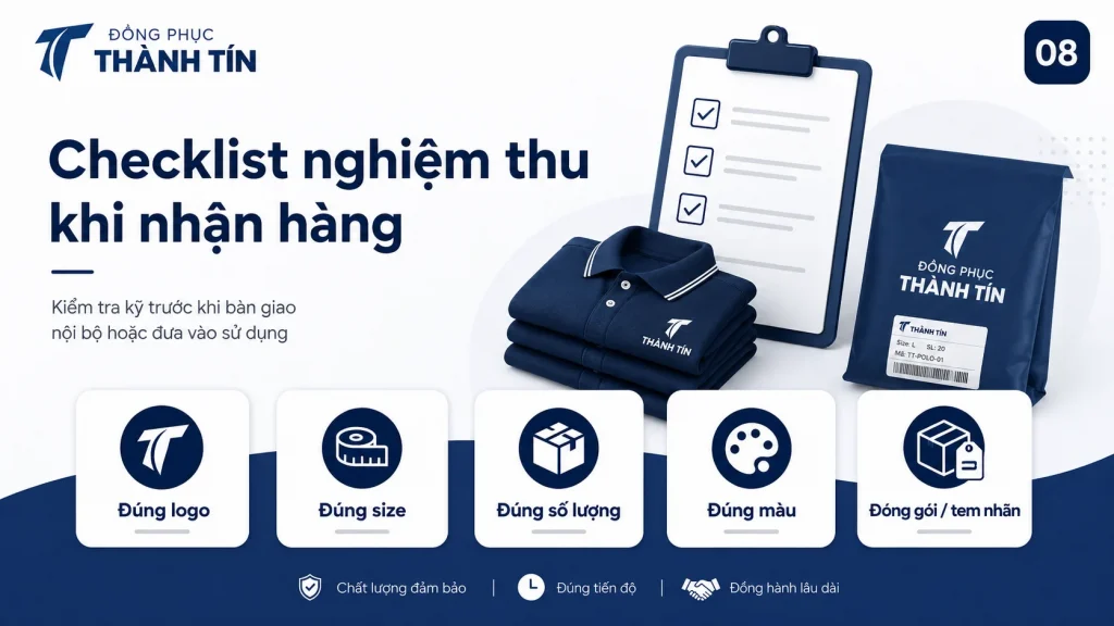 Checklist nghiệm thu khi nhận hàng đồng phục