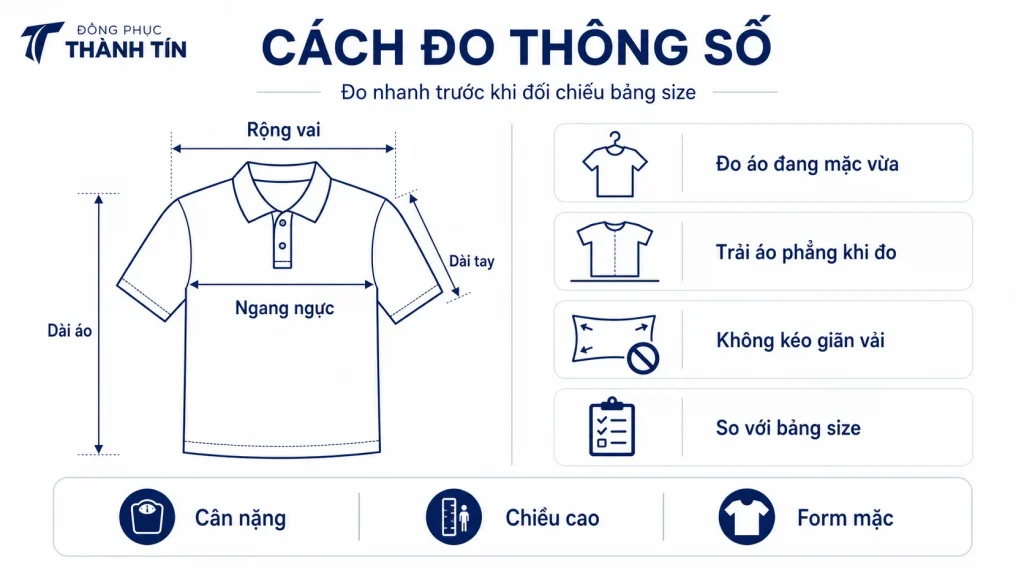 Cách đo thông số áo đồng phục trước khi chọn size