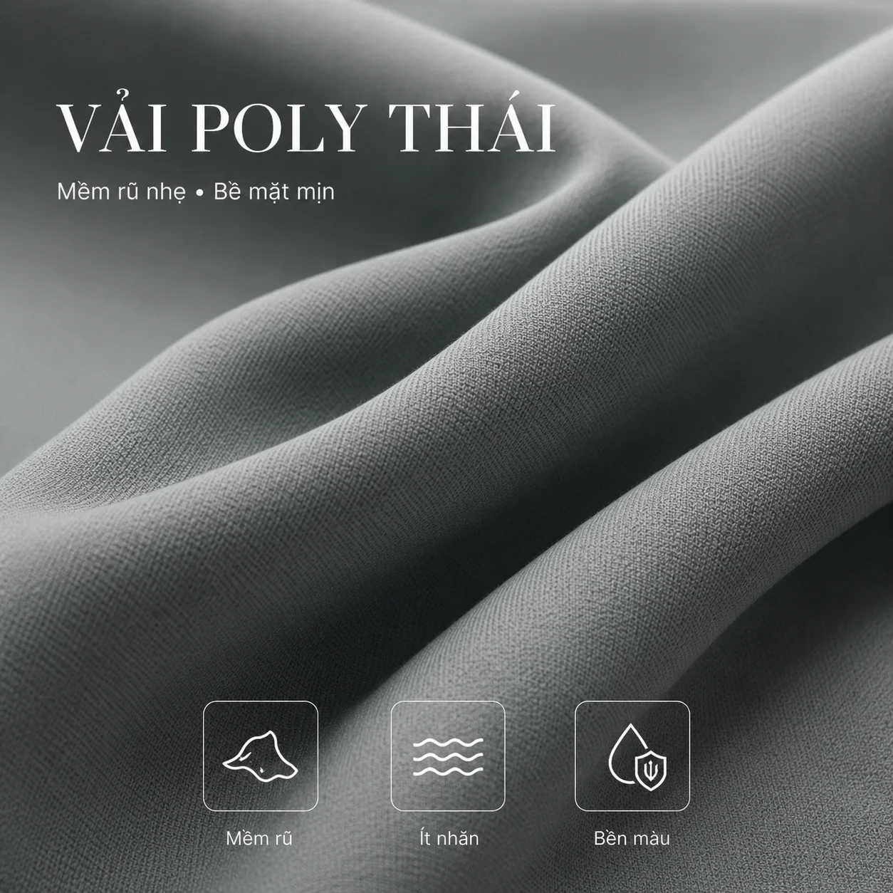 Vải Poly Thái may áo polo đồng phục