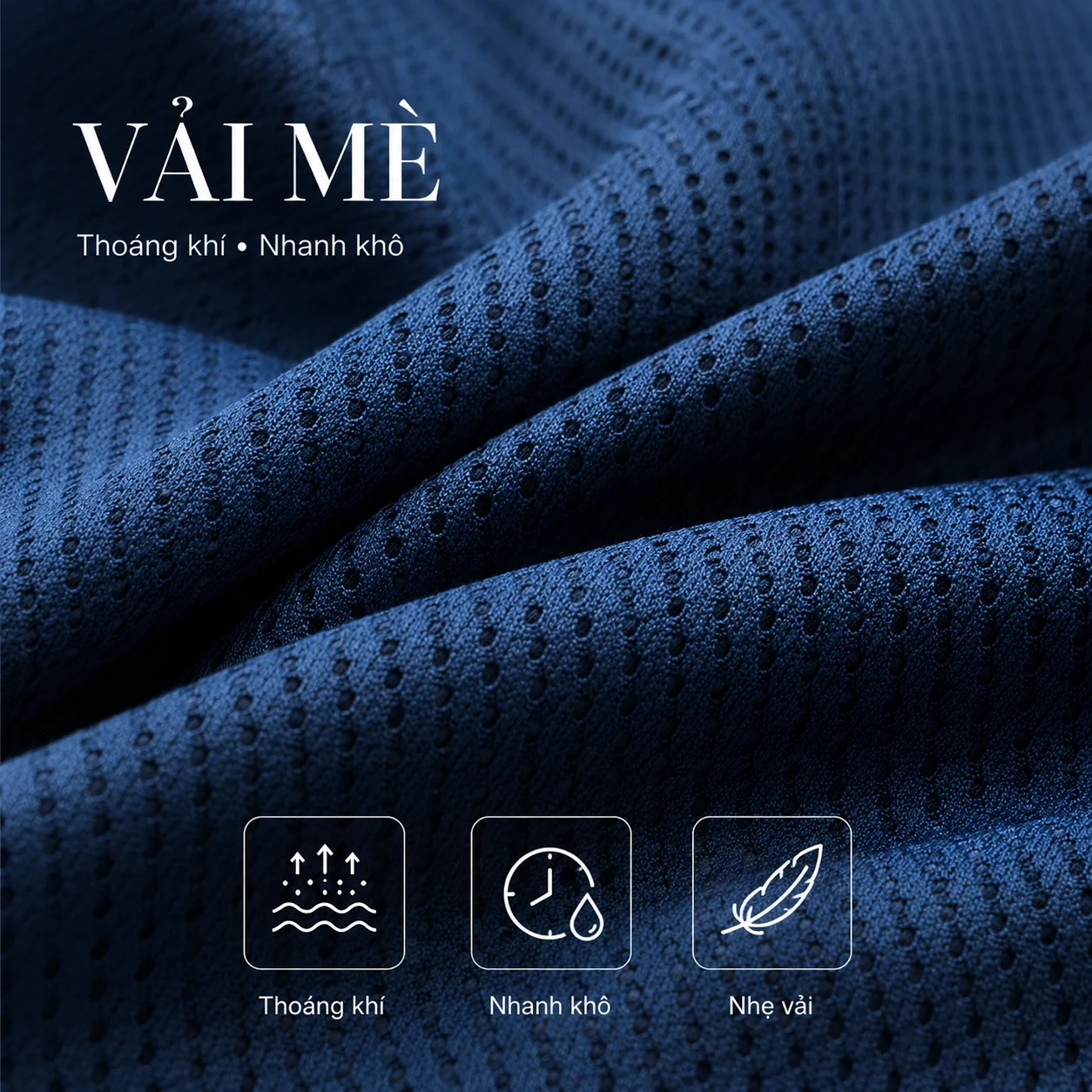 Vải mè thoáng khí may áo polo đồng phục