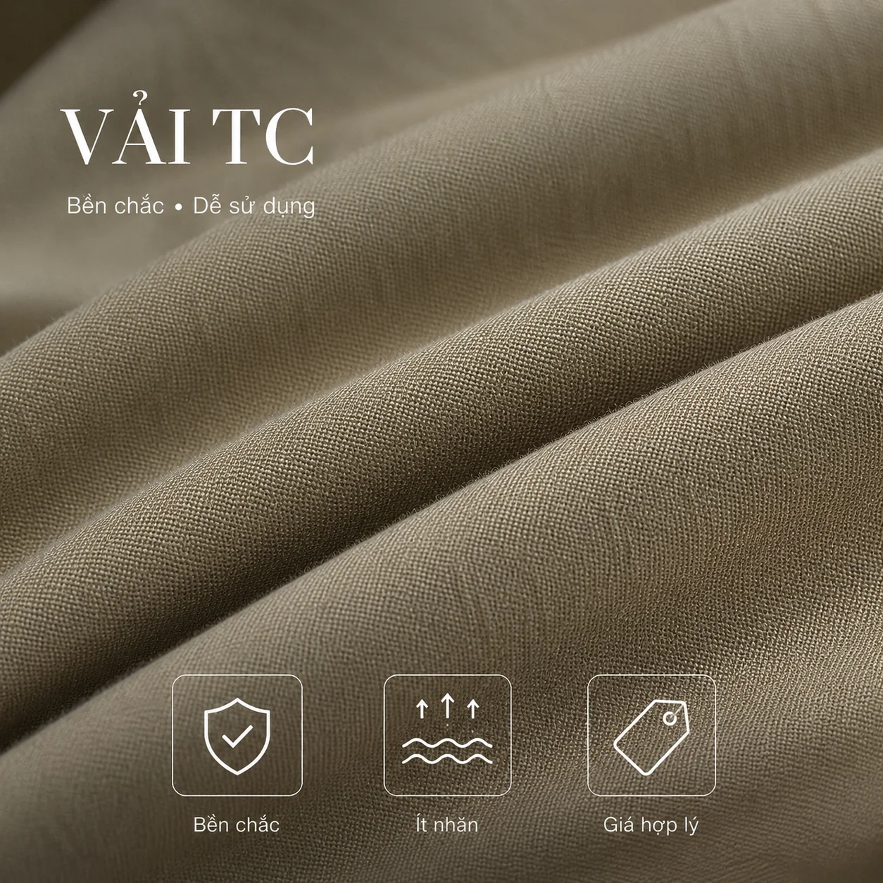 Vải TC bền chắc may áo polo đồng phục