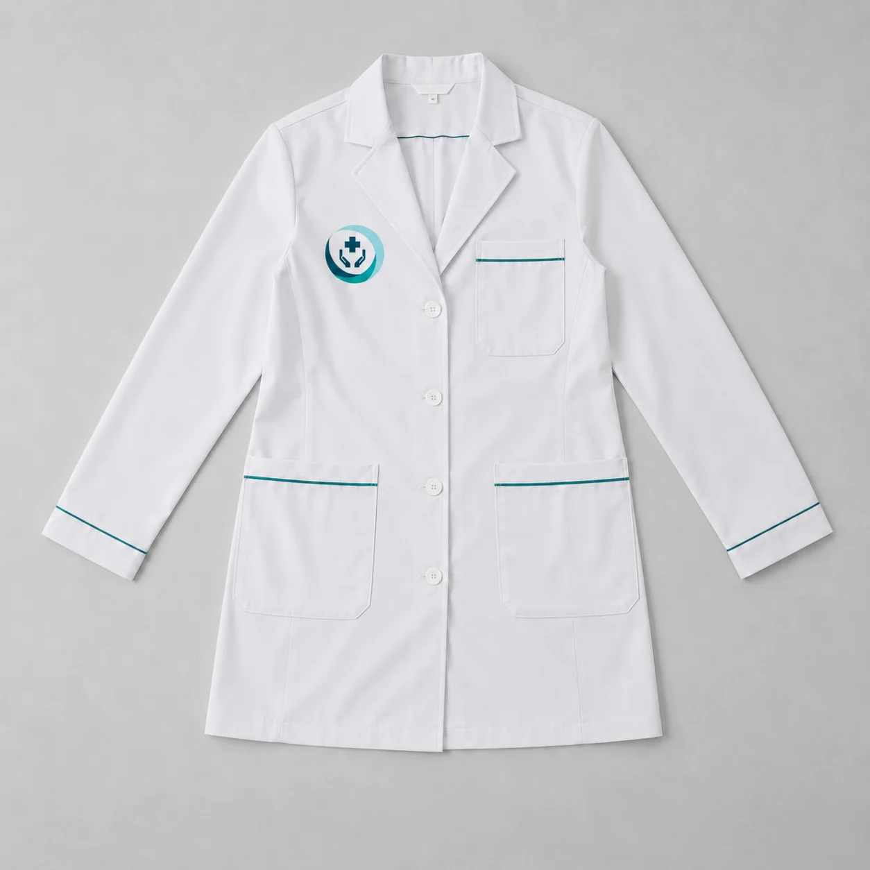 Áo blouse bác sĩ màu trắng ảnh toàn bộ sản phẩm B1