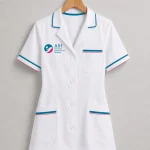 Áo điều dưỡng bệnh viện màu trắng áo treo móc Mẫu 02