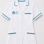 Áo điều dưỡng bệnh viện màu trắng ảnh toàn bộ sản phẩm Mẫu 02