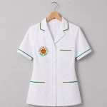 Áo điều dưỡng bệnh viện màu trắng áo treo móc Mẫu 03