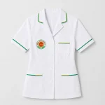 Áo điều dưỡng bệnh viện màu trắng ảnh toàn bộ sản phẩm Mẫu 03