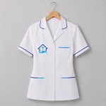 Áo điều dưỡng bệnh viện màu trắng áo treo móc Mẫu 04