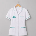 Áo điều dưỡng bệnh viện màu trắng áo treo móc Mẫu 05