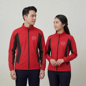 Áo Khoác Gió Đồng Phục Đỏ Phối Đen