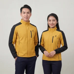 Áo Khoác Gió Đồng Phục Vàng Phối Đen