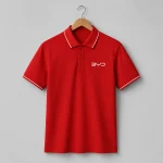 Áo Polo Đồng Phục Đỏ Phối Trắng - anh chinh treo