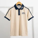 Áo Polo Đồng Phục Kem Phối Navy - can logo phoi