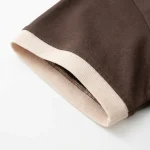 Áo Polo Đồng Phục Nâu Phối Kem - can tay ao