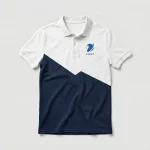 Áo Polo Đồng Phục Trắng Phối Navy - anh chinh flatlay