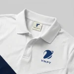 Áo Polo Đồng Phục Trắng Phối Navy - can logo