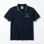 Áo Polo Đồng Phục Xanh Navy Phối Kem - anh chinh treo