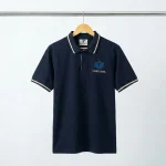Áo Polo Đồng Phục Xanh Navy Phối Kem - treo moc