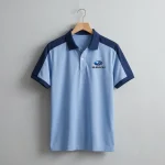 Áo Polo Đồng Phục Xanh Nhạt Phối Navy - anh chinh treo