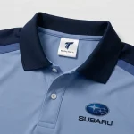 Áo Polo Đồng Phục Xanh Nhạt Phối Navy - can logo