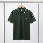 Áo Polo Đồng Phục Xanh Rêu Phối Trắng - anh chinh treo