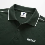 Áo Polo Đồng Phục Xanh Rêu Phối Trắng - can logo
