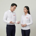 Áo Sơ Mi Đồng Phục Trắng Dài Tay - model nam nu
