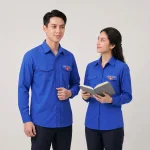 Áo Sơ Mi Đồng Phục Xanh Dương Dài Tay - model nam nu