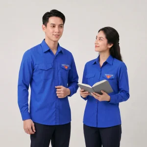 Áo Sơ Mi Đồng Phục Xanh Dương Dài Tay