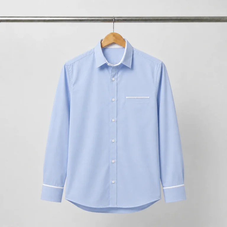 Áo Sơ Mi Đồng Phục Xanh Nhạt Dài Tay - anh chinh flatlay