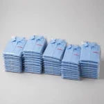 Áo Sơ Mi Đồng Phục Xanh Nhạt Ngắn Tay Logo Đỏ - dong goi theo lo