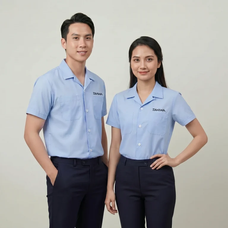 Áo Sơ Mi Đồng Phục Xanh Nhạt Ngắn Tay