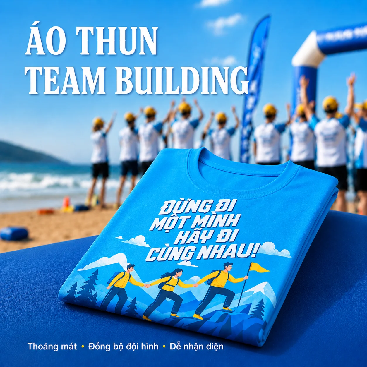 Áo thun team building cổ tròn cho đội nhóm