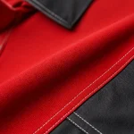 Đồng phục bảo hộ đen phối đỏ Thành Tín - ảnh cận chất liệu vải
