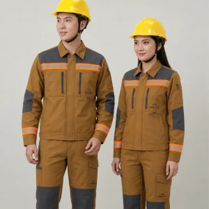 đồng phục Bảo Hộ Nâu Phối Xám