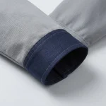 Đồng phục bảo hộ xám phối navy Thành Tín - ảnh cận tay áo, túi và chi tiết phản quang