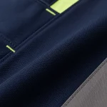 Đồng phục bảo hộ xanh navy phối phản quang vàng Thành Tín - ảnh cận chất liệu vải