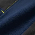 Đồng phục bảo hộ xanh navy phối phản quang vàng mẫu 2 Thành Tín - ảnh cận chất liệu vải