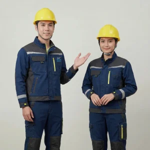 Đồng Phục Bảo Hộ Xanh Navy Phối Phản Quang Vàng Mẫu 2