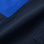 Đồng phục bảo hộ xanh navy phối xanh dương Thành Tín - ảnh cận chất liệu vải