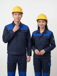 Đồng Phục Bảo Hộ Xanh Navy Phối Xanh Dương