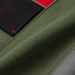 Đồng phục bảo hộ xanh rêu phối đỏ đen Thành Tín - ảnh cận chất liệu vải