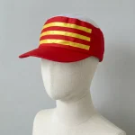 Mũ công nhân đỏ sọc vàng Thành Tín - ảnh góc nghiêng
