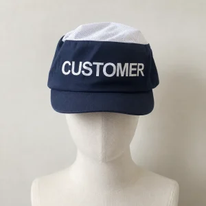 Mũ Công Nhân Xanh Navy Phối Trắng