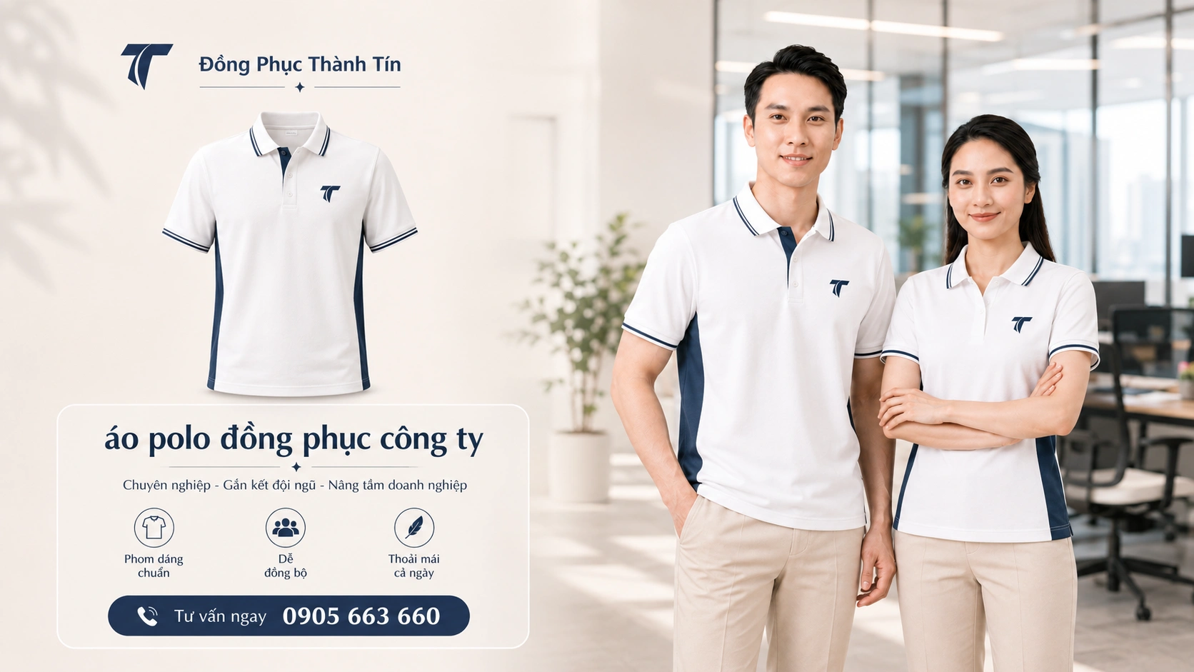 Mẫu áo polo đồng phục công ty may theo nhận diện thương hiệu tại Đà Nẵng