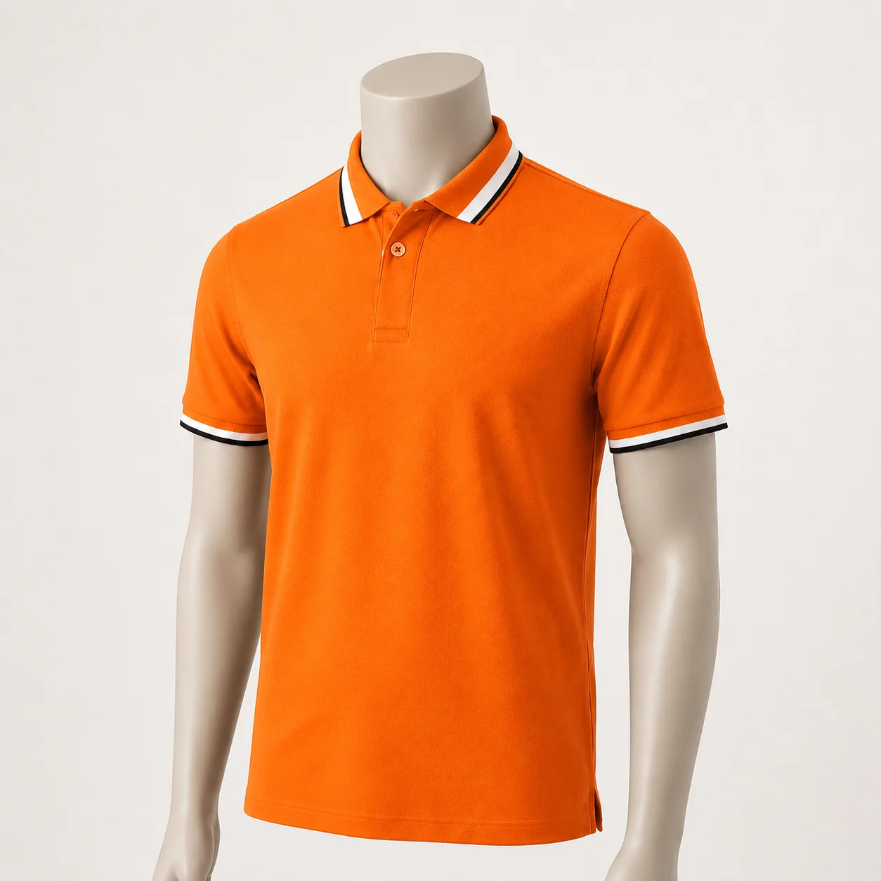 Áo polo màu cam phối cổ